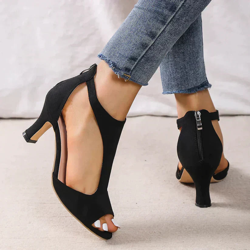 Gudrun | Stilige Peep-Toe Hæler l Vanero