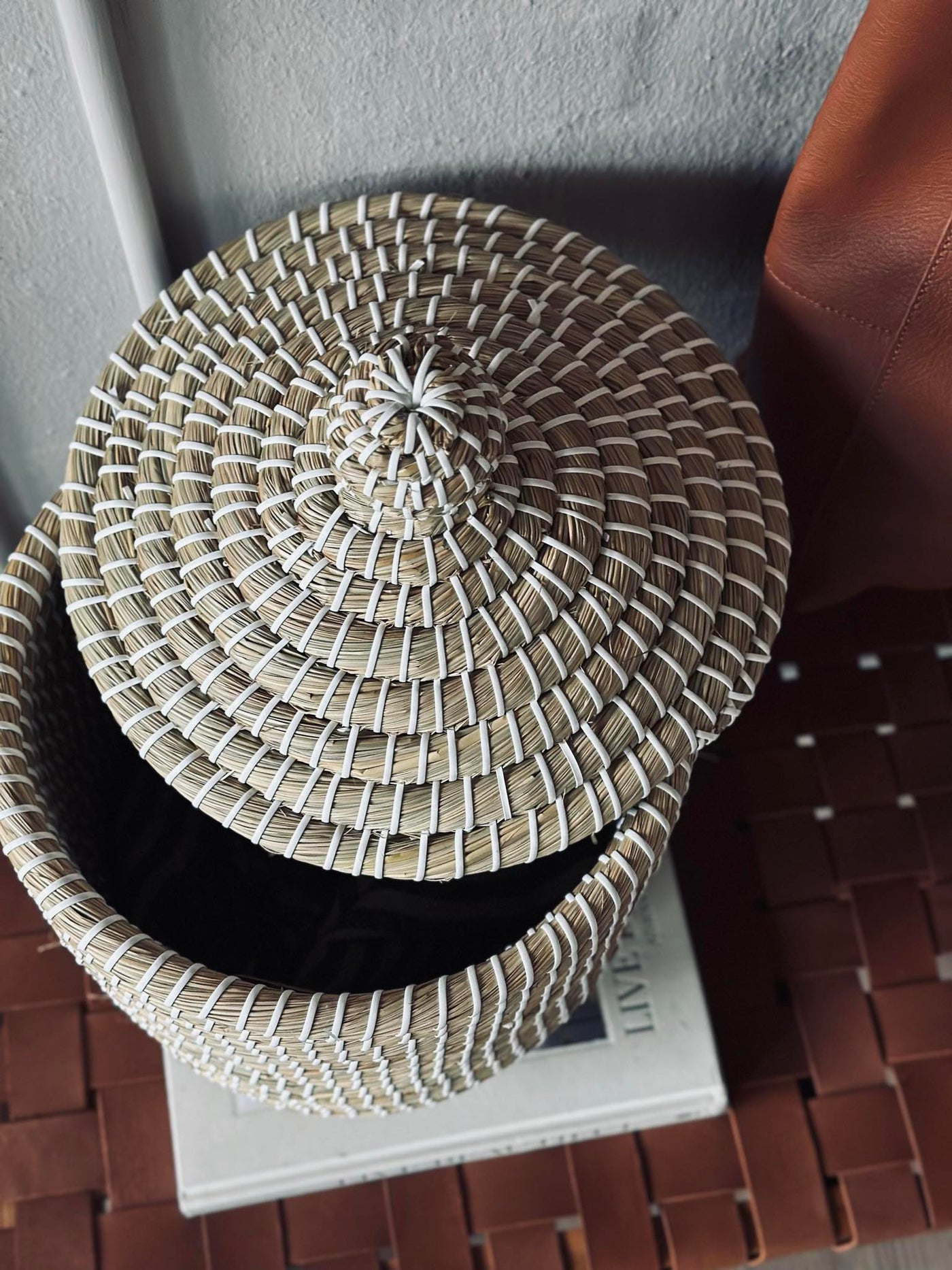 Kurve med Låg i Søgræs | Sæt med 2 Stk | Vanero