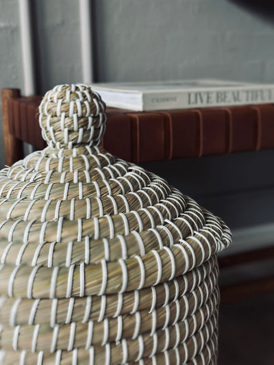 Kurve med Låg i Søgræs | Sæt med 2 Stk | Vanero