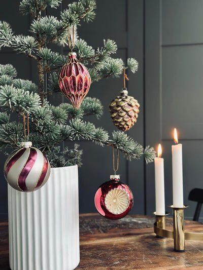 Julekugler i Glas | Pakke med 4 Stk | Vanero