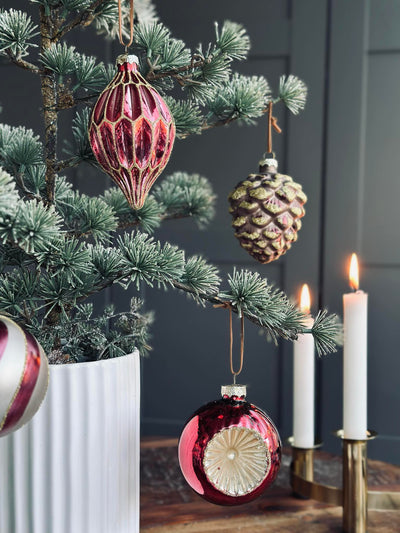 Julekugler i Glas | Pakke med 4 Stk | Vanero