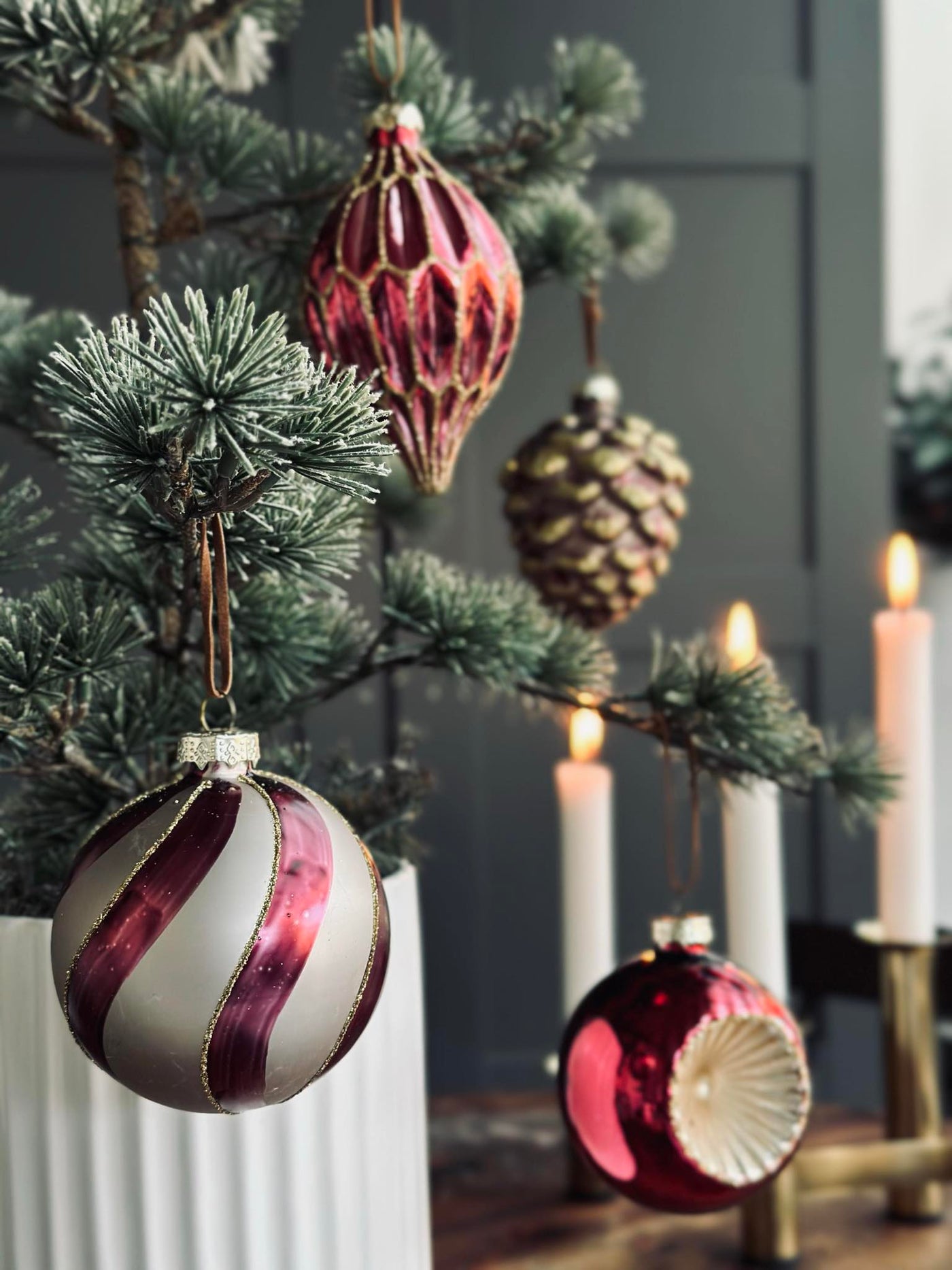 Julekugler i Glas | Pakke med 4 Stk | Vanero