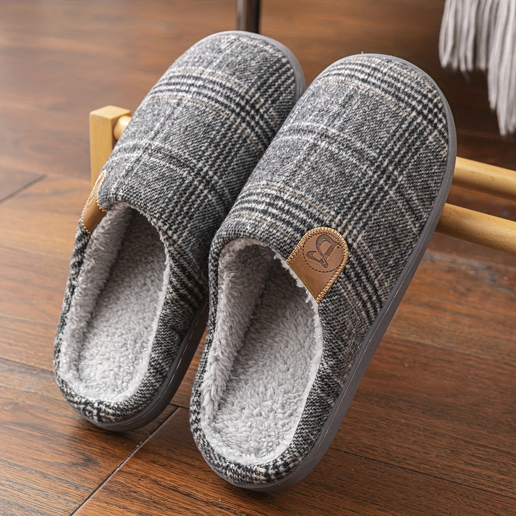Unisex Hjemmesko Plysmateriale | Memory Foam Indendørs Fodtøj | Skridsikker Sål Til Hjemmebrug & Afslapning | Vanero