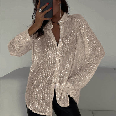 Caroline l Oversized pailletter med knapper l Vanero