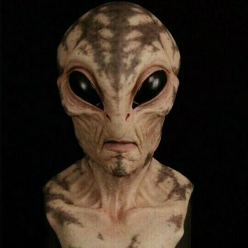 Alien Helhoved Maske Latex & Silikone | Håndmalet Kostumemaske | Til Halloween & Cosplay | Vanero