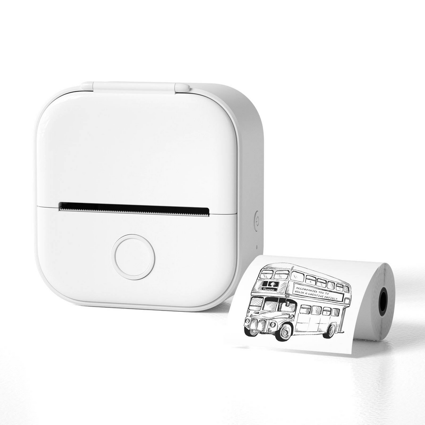Mini Printer Med Gratis Rulle | Revolutionerende Bærbar Printer Hvid | Vanero