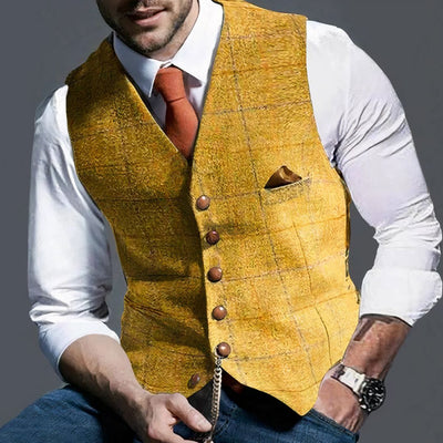 Levi l Klassisk tweed vest med kærv revers l Vanero