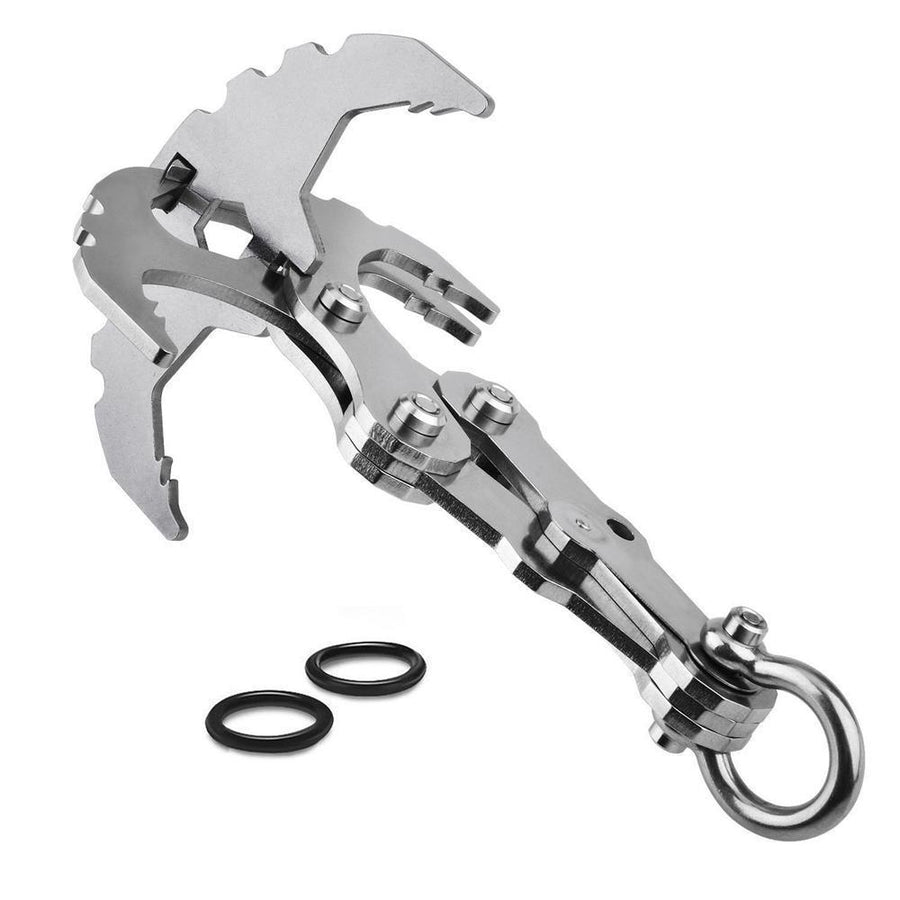 Foldbar Grappling Hook Outdoor Værktøj | Rustfrit Stål Kompakt Konstruktion | Camping Vandring Overlevelse & Friluftsudstyr | Vanero