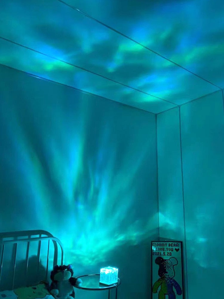 Galakse Projektor Natlampe | USB LED Ripple-Projektor med Fjernbetjening | Indendørs Stemningsbelysning | Vanero