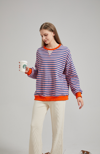 LENA l Oversized stribet sweater l Vanero