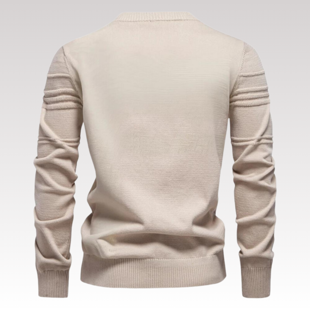 Herretrøje Strikmateriale | Regular Fit Sweater | Ternet Mønster Med Lange Ærmer til Hverdags- & Køligt Vejr Brug | Vanero