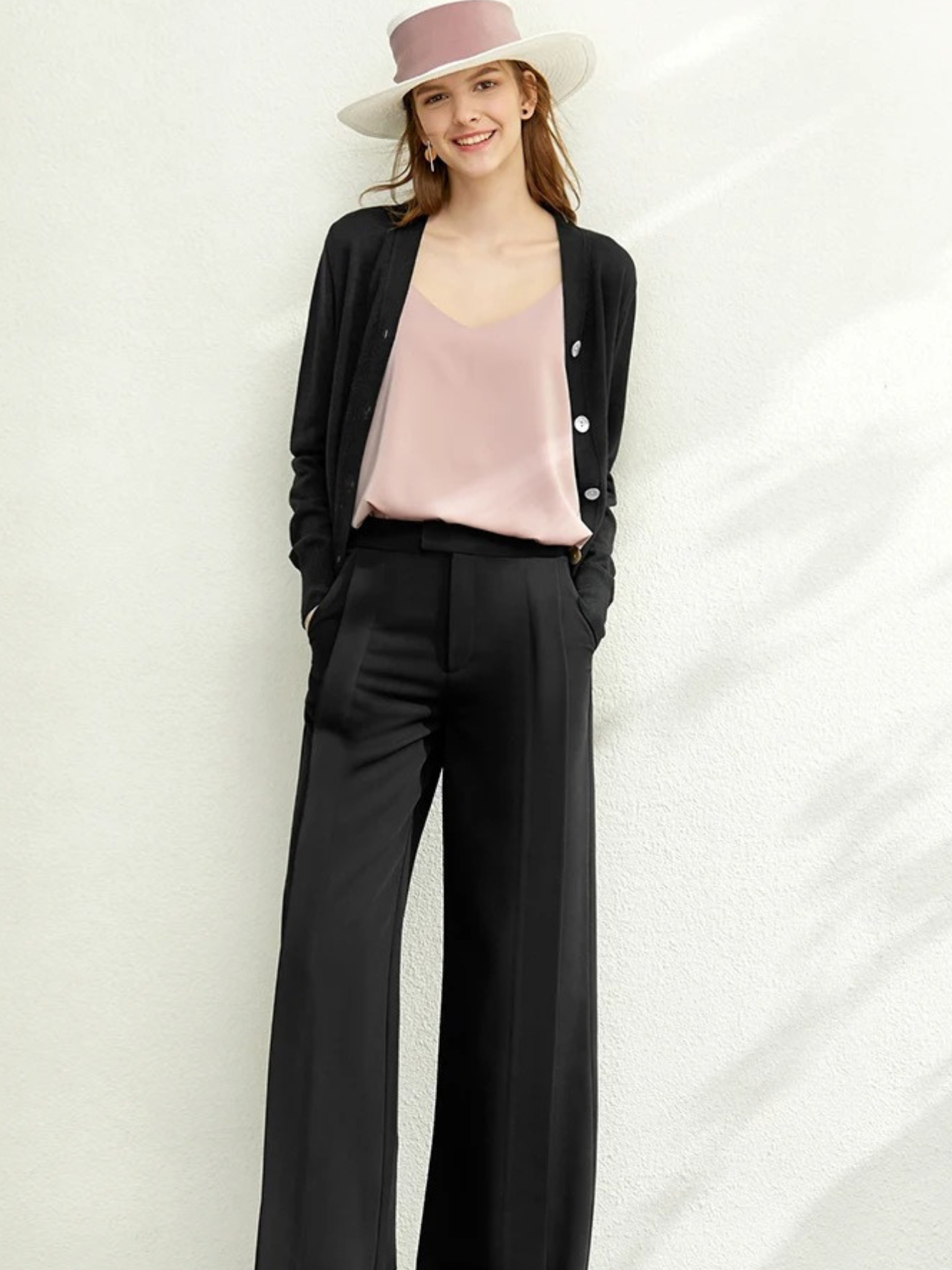 V-hals l strikket cardigan l Vanero