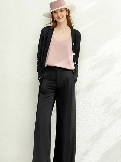V-hals l strikket cardigan l Vanero