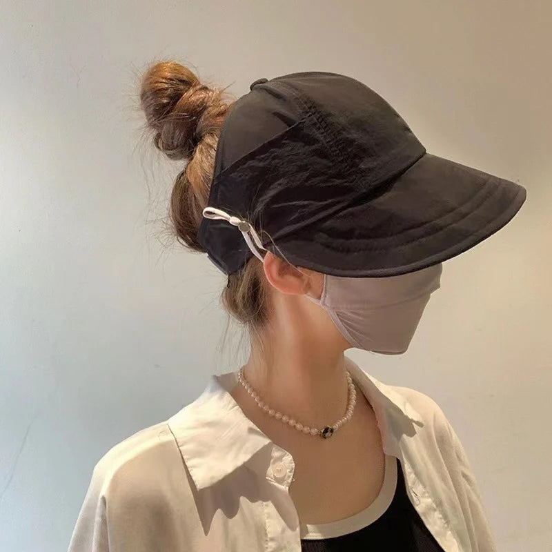 UV Solhat i Polyester & Mesh | Justerbar Pasform Sommerhat | Åben Top Med Bred Skygge til Udendørs Brug | Vanero