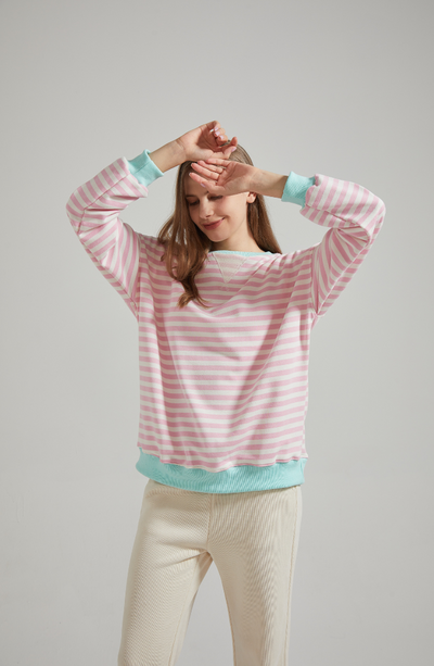 LENA l Oversized stribet sweater l Vanero