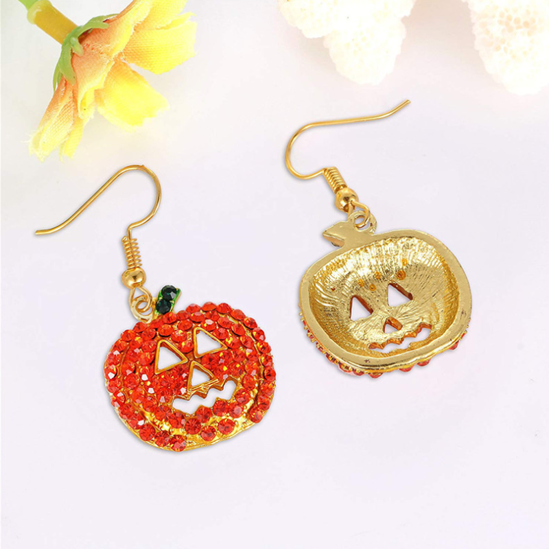 Hængeøreringe Med Græskarvedhæng | Legeringskonstruktion & Let Design | Halloween & Temafester | Vanero