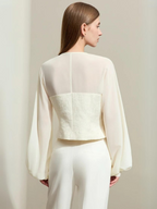 Dame Bluse Polyesterblanding | Løs Pasform Bluse Med Lanterneærmer | Let Design Til Arbejde & Hverdagsbrug | Vanero