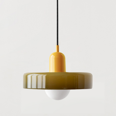 Bauhaus l Pendellampe af Farvet Glas l Vanero