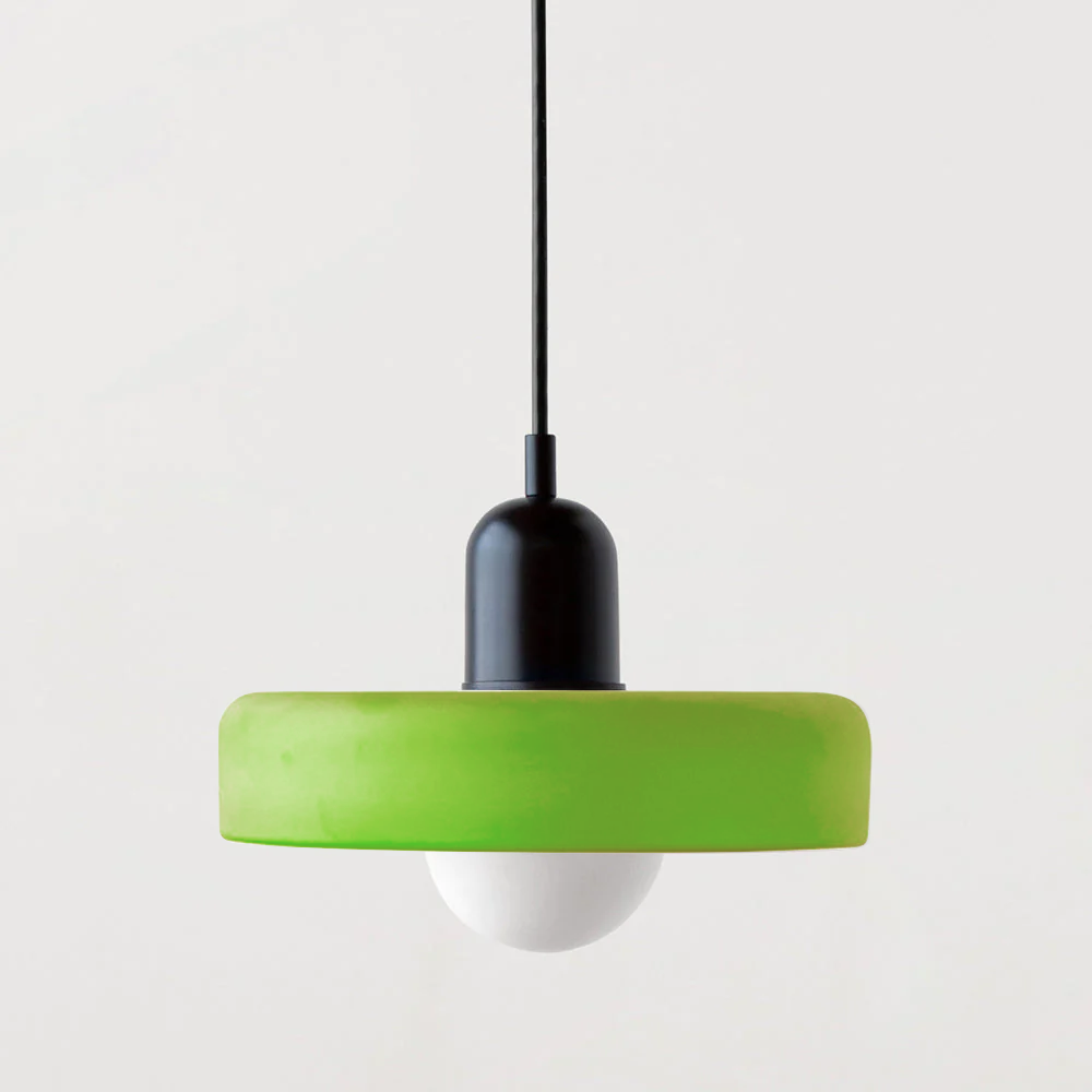 Bauhaus l Pendellampe af Farvet Glas l Vanero