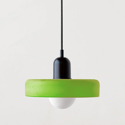 Bauhaus l Pendellampe af Farvet Glas l Vanero