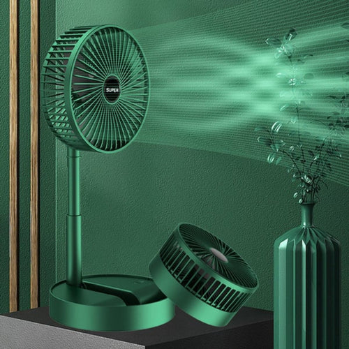 Bærbar Sammenklappelig Ventilator USB Genopladelig | 180 Graders Justerbart Luftflow | Fire Hastigheder Til Skrivebord Rejser & Camping | Vanero