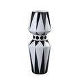 Keramisk Vase Med Geometrisk Design | Håndlavet Struktureret Silhuet Konstruktion | Indendørs Dekoration Til Blomster Og Udstillingsflader | Vanero