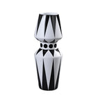 Keramisk Vase Med Geometrisk Design | Håndlavet Struktureret Silhuet Konstruktion | Indendørs Dekoration Til Blomster Og Udstillingsflader | Vanero