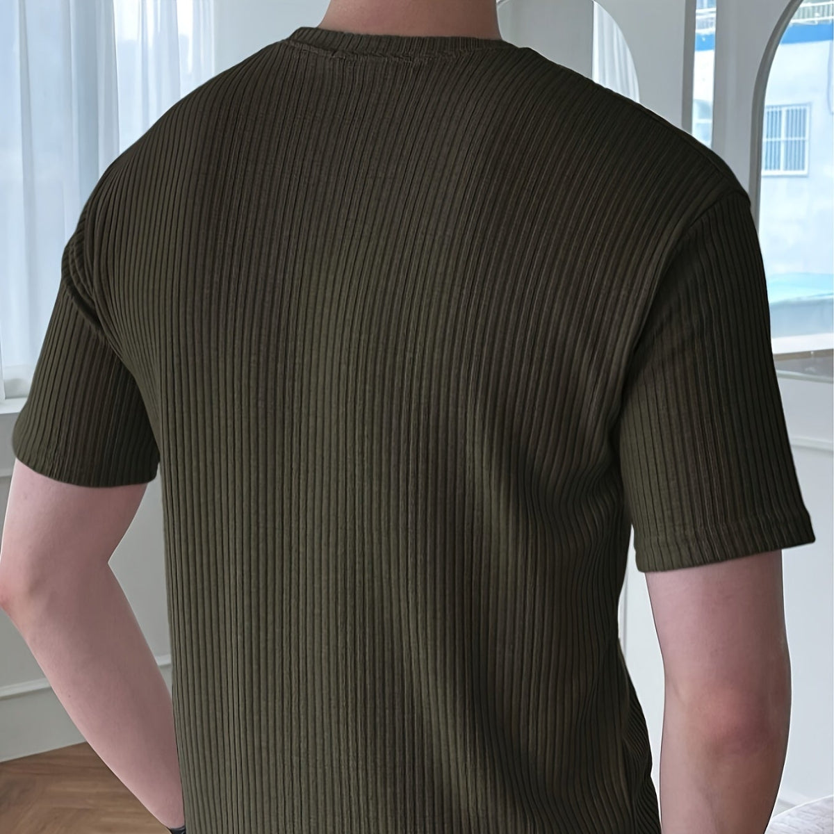 Herre T-Shirt Bomuldsblanding | Ribbet Pasform T-Shirt | Til Hverdags- & Fritidsbrug | Vanero