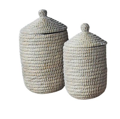 Kurve med Låg i Søgræs | Sæt med 2 Stk | Vanero