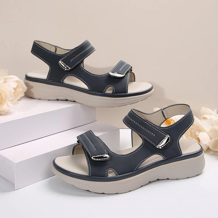Damesandaler Syntetisk Materiale | Regular Fit Sandaler med Justerbare Stropper | Formet Indersål til Hverdag & Fritidsaktiviteter | Vanero