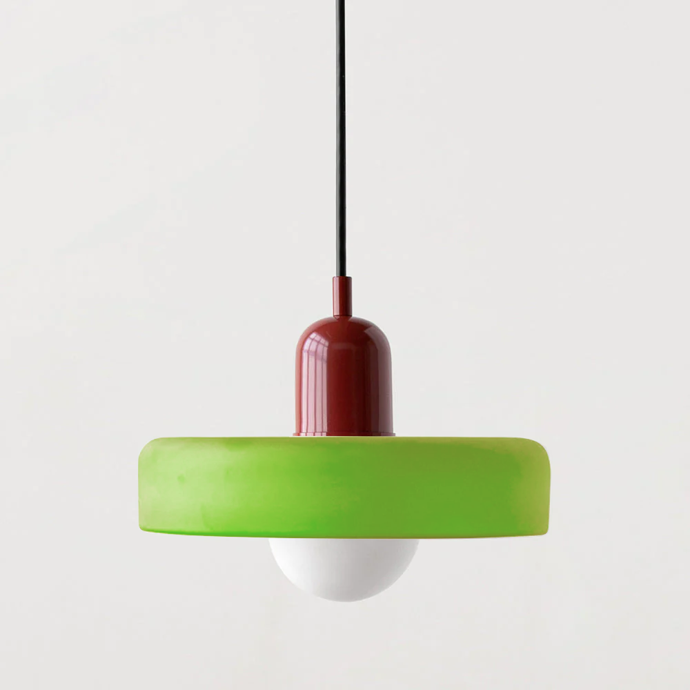 Bauhaus l Pendellampe af Farvet Glas l Vanero