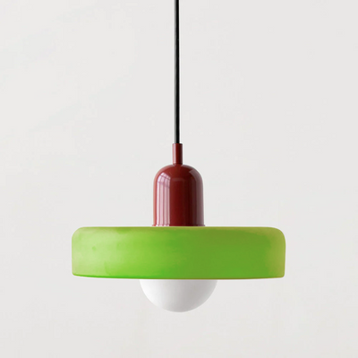 Bauhaus l Pendellampe af Farvet Glas l Vanero