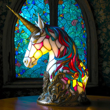 ARTWORK l Lampe med dyr i farvet glas l Vanero