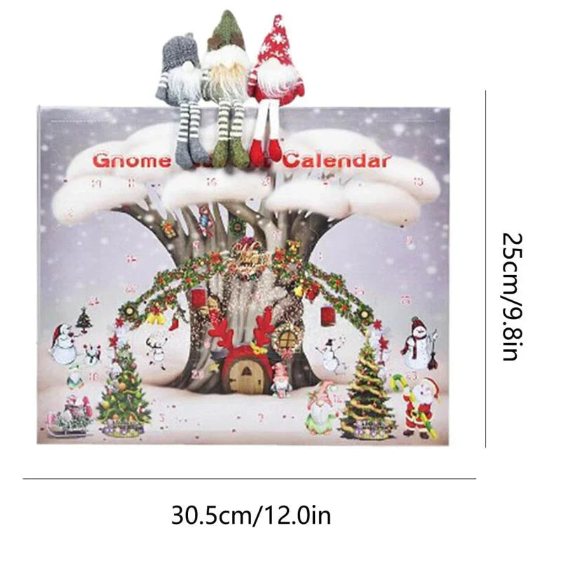 Nedtællingskalender | 31-Dages Plysgnome Design | Sæsonbestemt Dekoration Indendørs Brug | Vanero