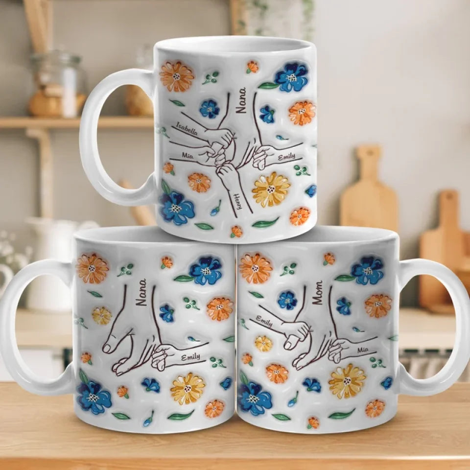 CozySips  l  Personliggjort 3D Inflateret Effekt Trykt Krus l Mors Dag, Gave Til Mor, Bedstemor l Vanero