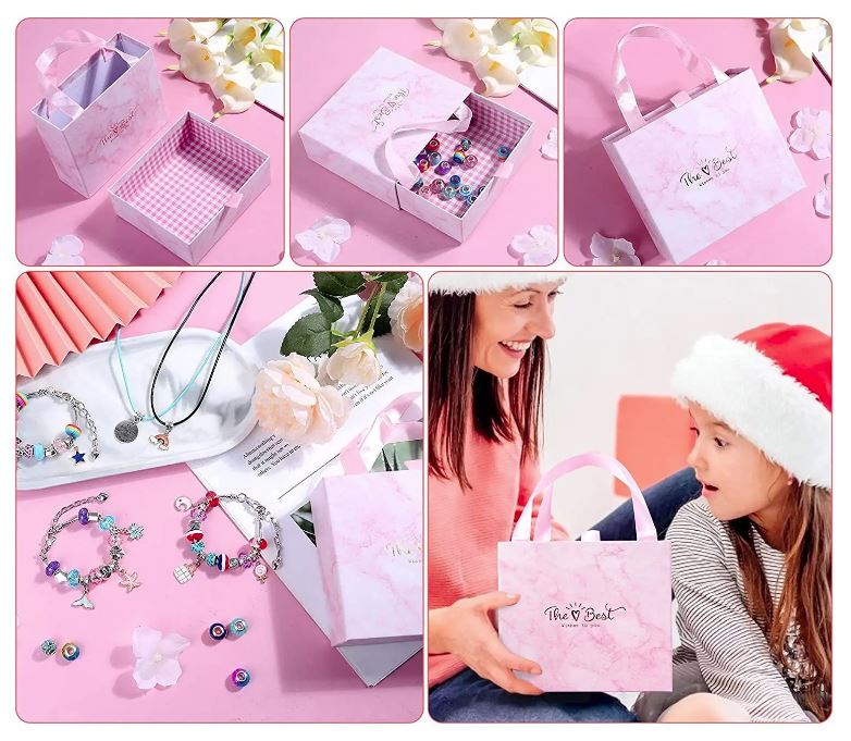 DIY Charm Armbåndssæt Sølvfarvede Komponenter | Justerbart Smykkefremstillingssæt | Perler & Charms Til Kreative Smykkeprojekter | Vanero