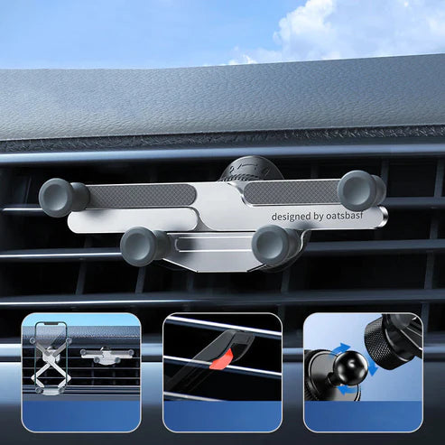 Roterende Mobilholder Til Bil | 360 Graders Dashboard- & Ventilationsdesign | Håndfri Navigation Til 4,7–7,2 Tommer Telefoner | Vanero
