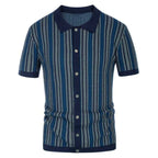 Herre Polo I Materiale | Regular Fit Polo Med Chevronmønster Og Knaplukning | Sommerbrug | Vanero