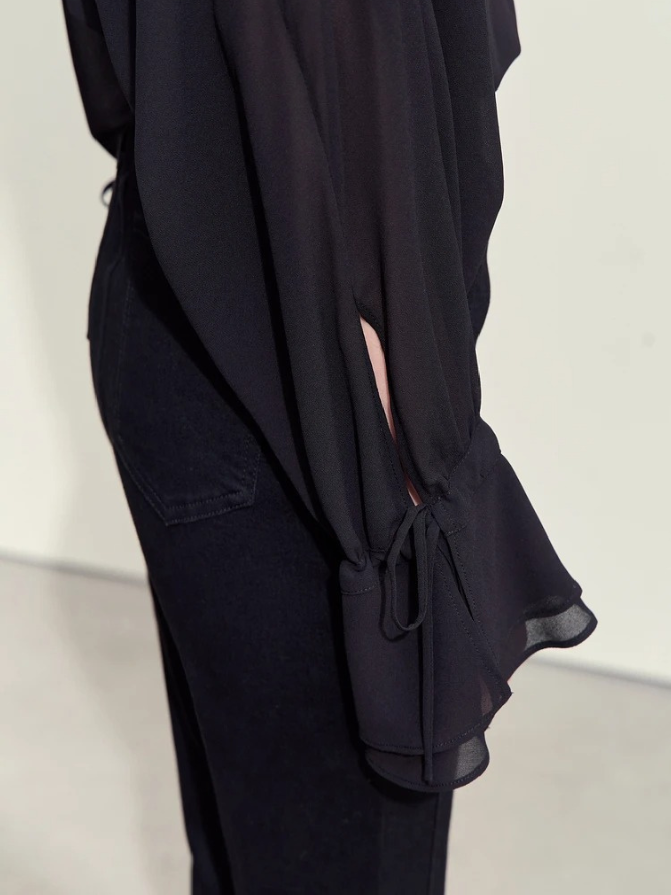 Dame Bluse Chiffonmateriale | Løs Pasform Langærmet Bluse | Rynkede Manchetter Til Arbejde & Hverdagsbrug | Vanero
