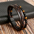 Læderarmbåndsæt Kunstlæder & Perler | Justerbare Håndledsaccessories | Flettet Design Til Hverdagsbrug | Vanero