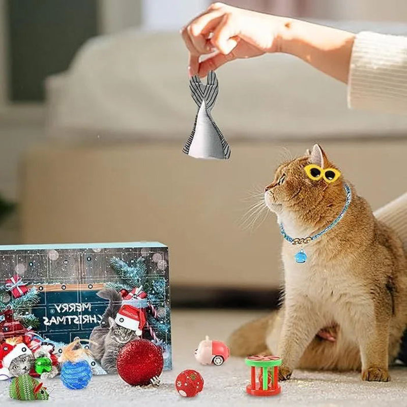Adventskalender | 24 Kattelegetøjsoverraskelser | Jule Nedtælling til Katte Sæsonaktivitet | Vanero
