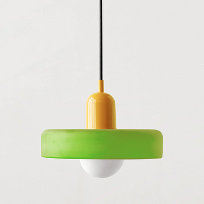 Bauhaus l Pendellampe af Farvet Glas l Vanero