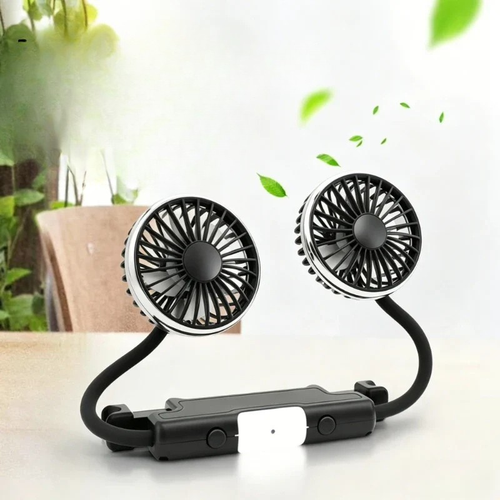 Bilventilator | Plast USB Bilventilator Med Dobbelt Rotationshoved | Justerbar Luftstrøm Til Køretøj | Vanero