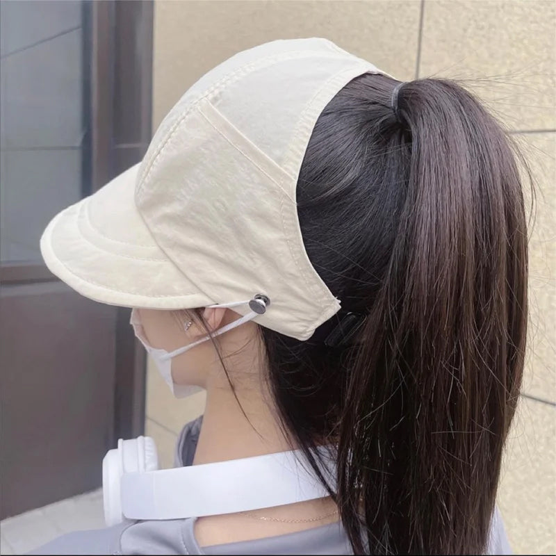 UV Solhat i Polyester & Mesh | Justerbar Pasform Sommerhat | Åben Top Med Bred Skygge til Udendørs Brug | Vanero