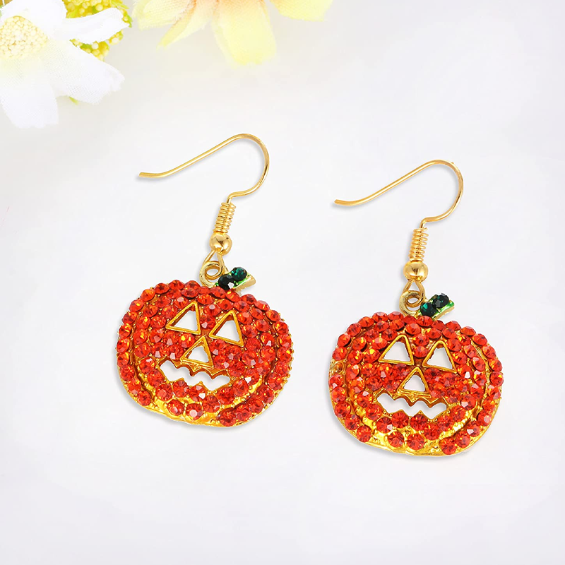 Hængeøreringe Med Græskarvedhæng | Legeringskonstruktion & Let Design | Halloween & Temafester | Vanero