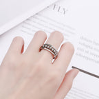 Snurrende Ring Rustfrit Stål Konstruktion | Justerbar Ring | Roterende Perledesign til Hverdagsbrug & Smykkestyling | Vanero