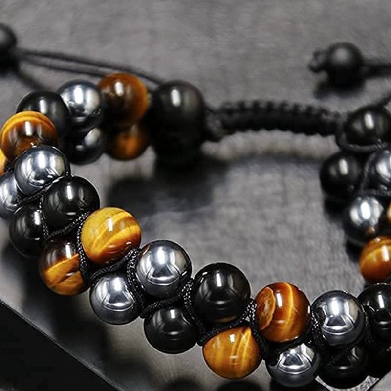 Tigerøje Armbånd Naturstensdesign | Justerbart Dobbeltlags Smykke | Til Hverdagsbrug & Særlige Anledninger | Vanero