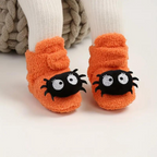 Børne Halloween Sutsko i Fleece | Ankelhøj Slip-On Med Tegneserieprint | Til Indendørs Efterår & Vinter | Vanero