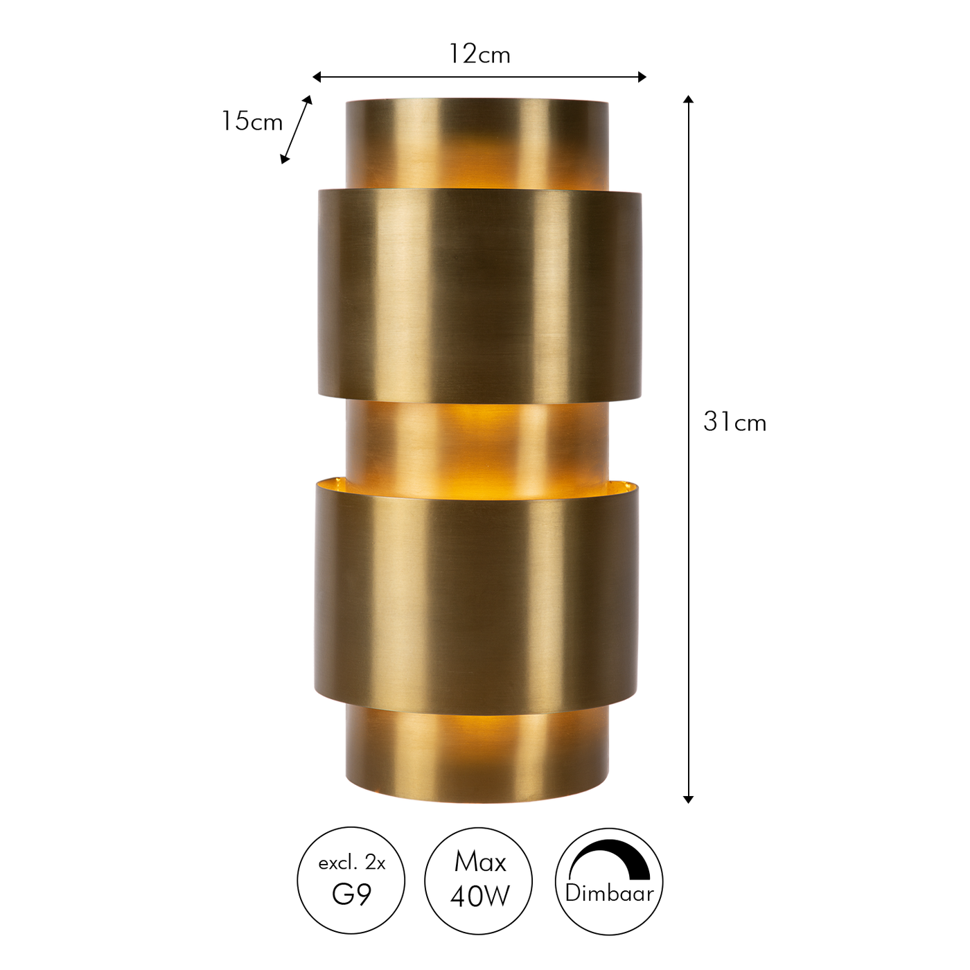 Væglampe Ivy | Antik messing | Vanero