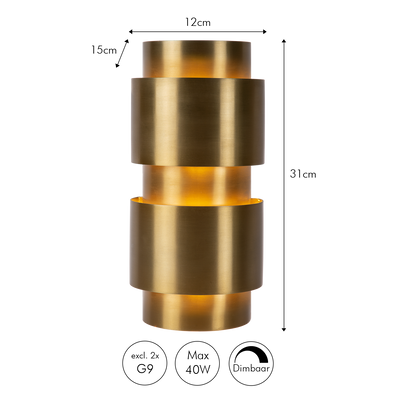 Væglampe Ivy | Antik messing | Vanero